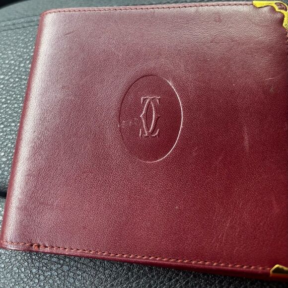 Cartier Other - Cartier Vintage Deep Red Leather Card Holder - Antique Cartier Item